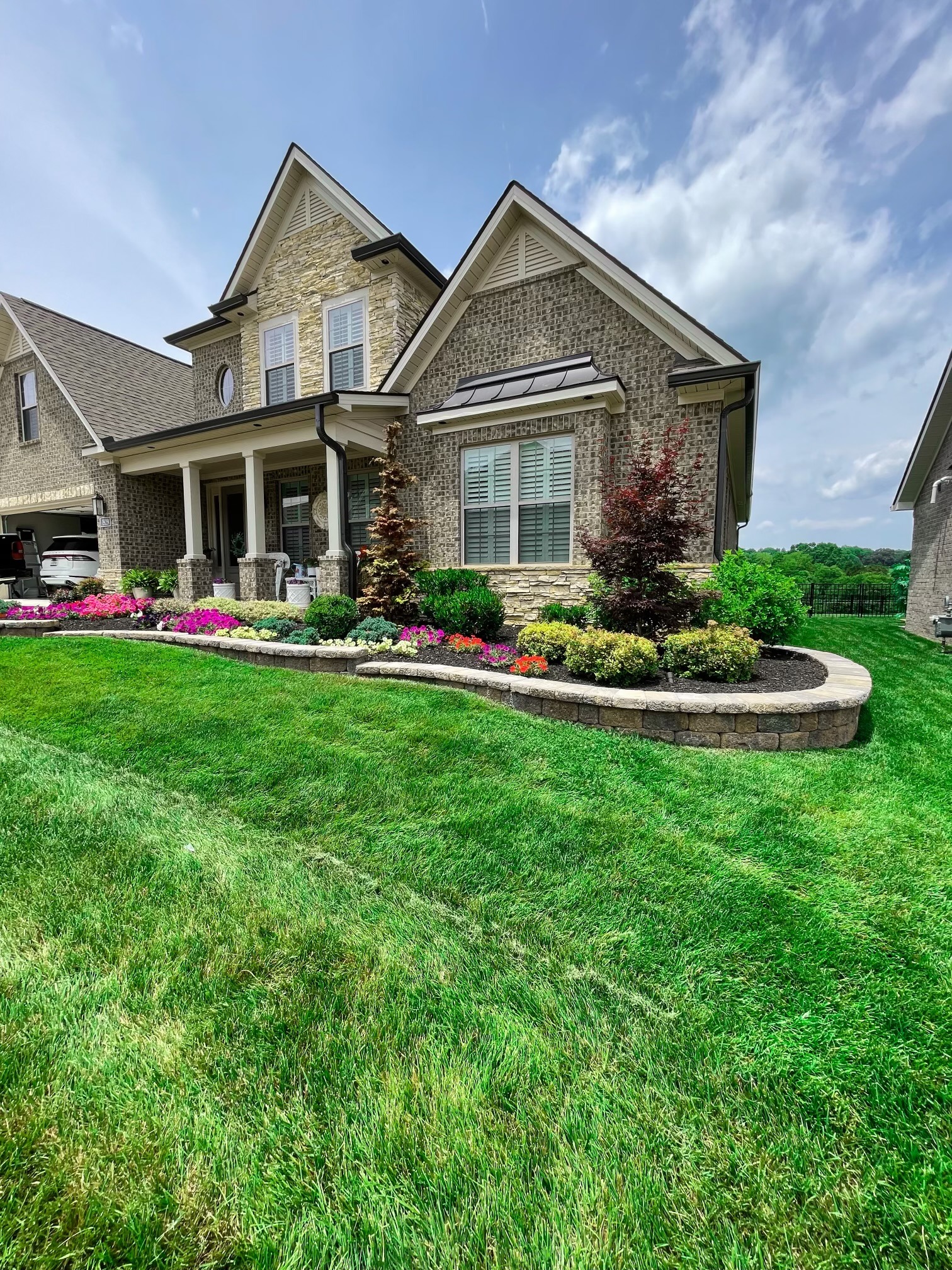 Finely cut property lawn