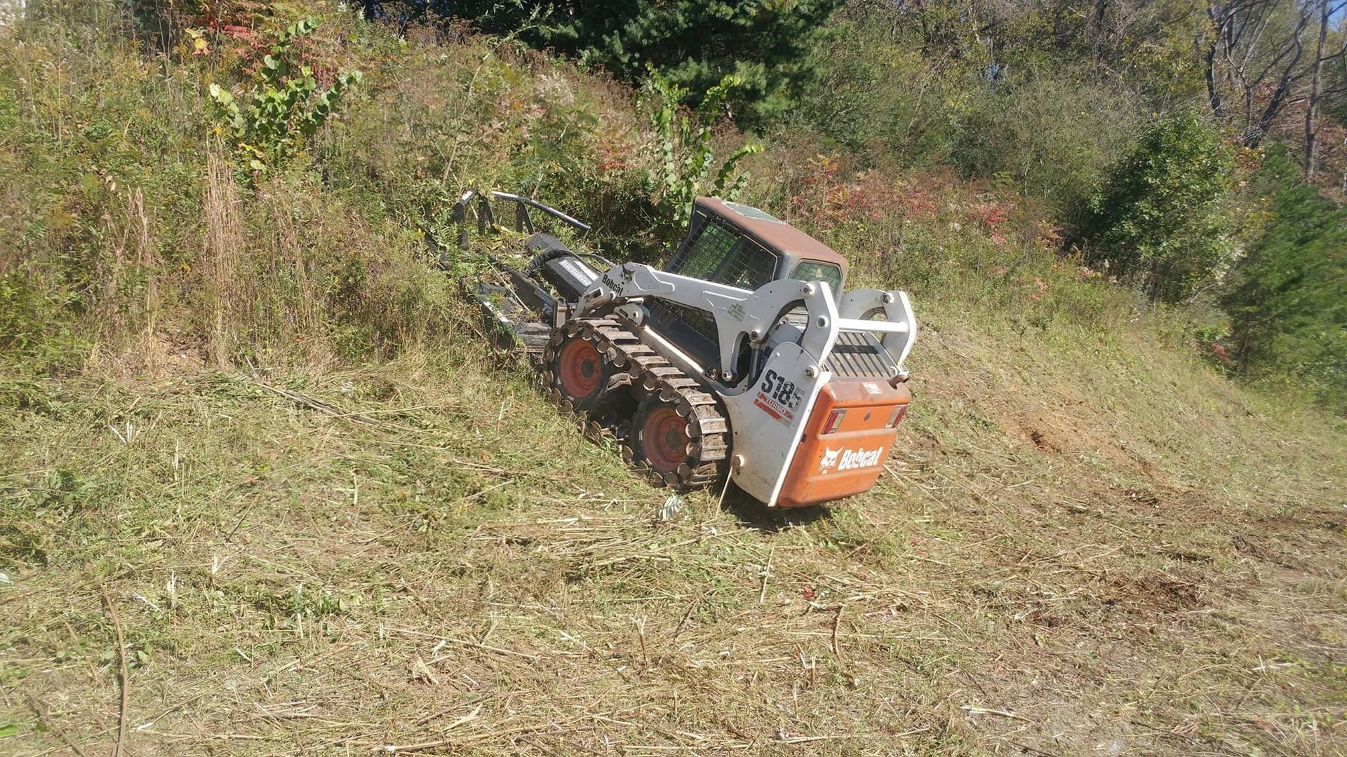 Bobcat bush hogging